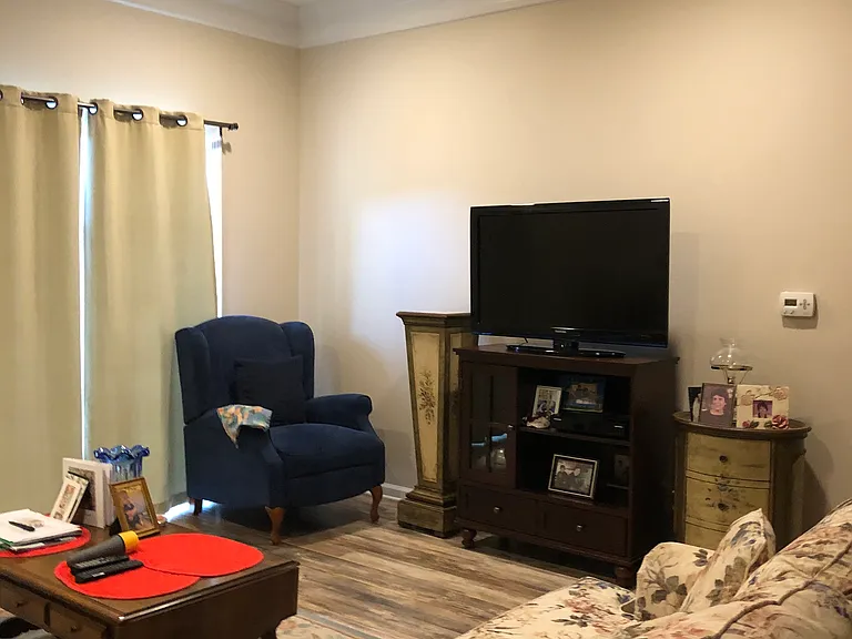 Spacious living room with sliders to terrace