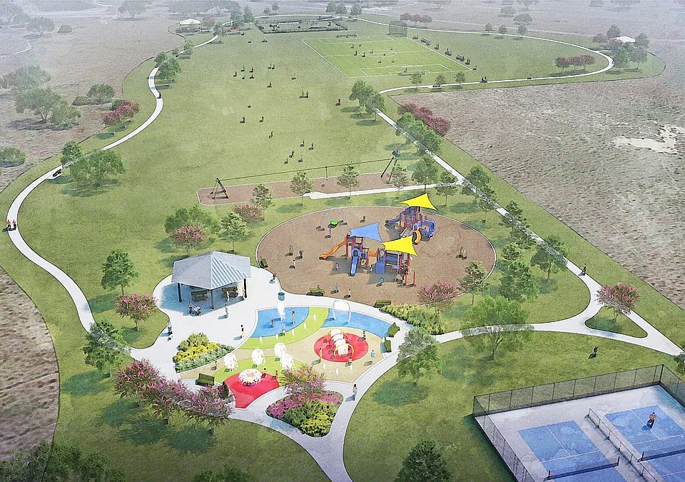 The Vista West community has a soccer field and green space.