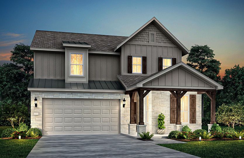 The Lochridge, a two-story home with 2-car garage, shown as Home Exterior G