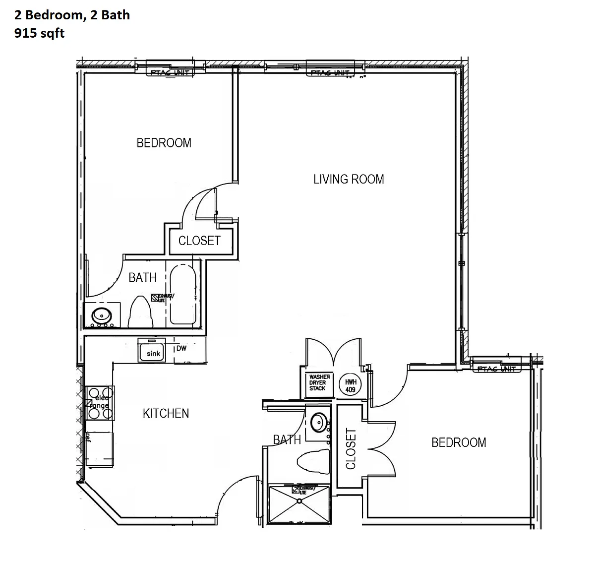 Floor plan 2 Bedroom Standard