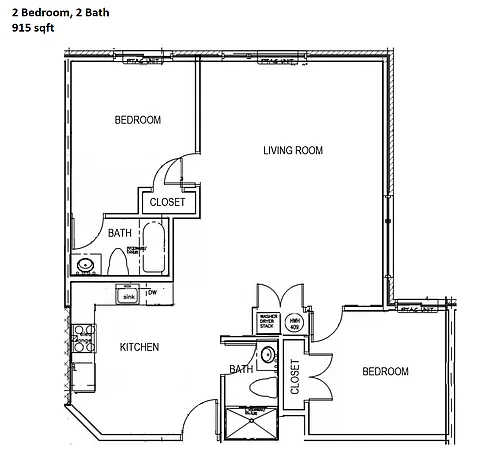 Floor plan 2 Bedroom Standard