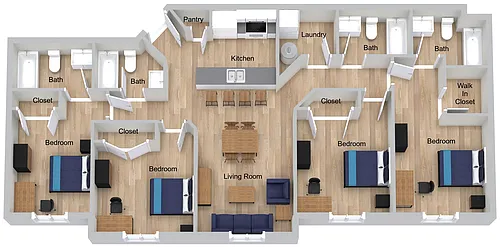 Floor plan Four Bedroom - B