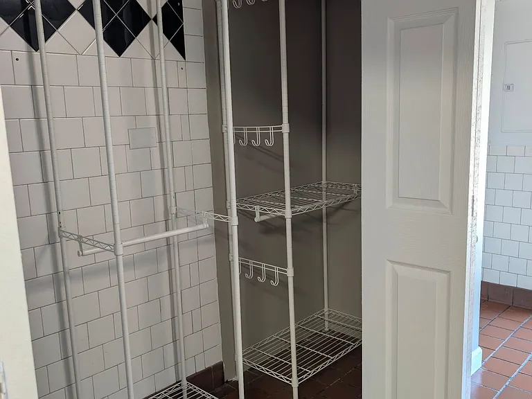 Lots of closet shelves and hanging space