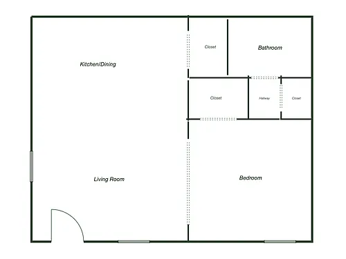 Floor plan 1 bedroom