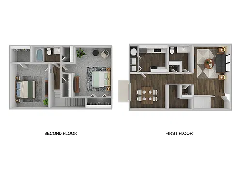 Floor plan 2 BR 2.5 B Townhome