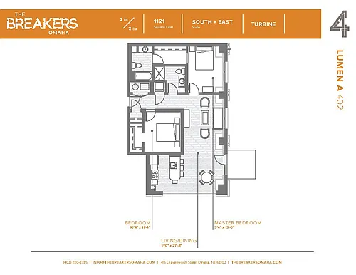 Floor plan Lumen 1 Bed