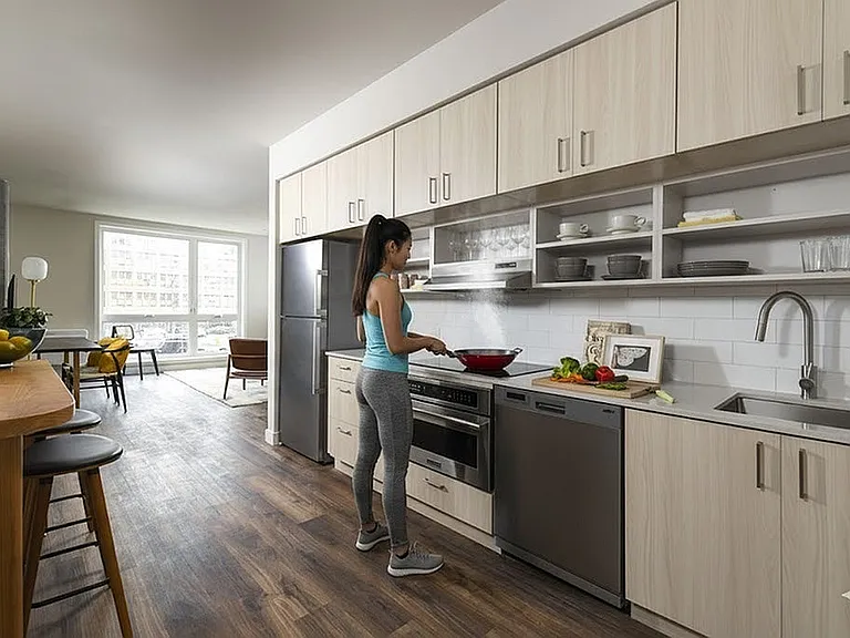 Studio Apartment Kitchen and Hallway