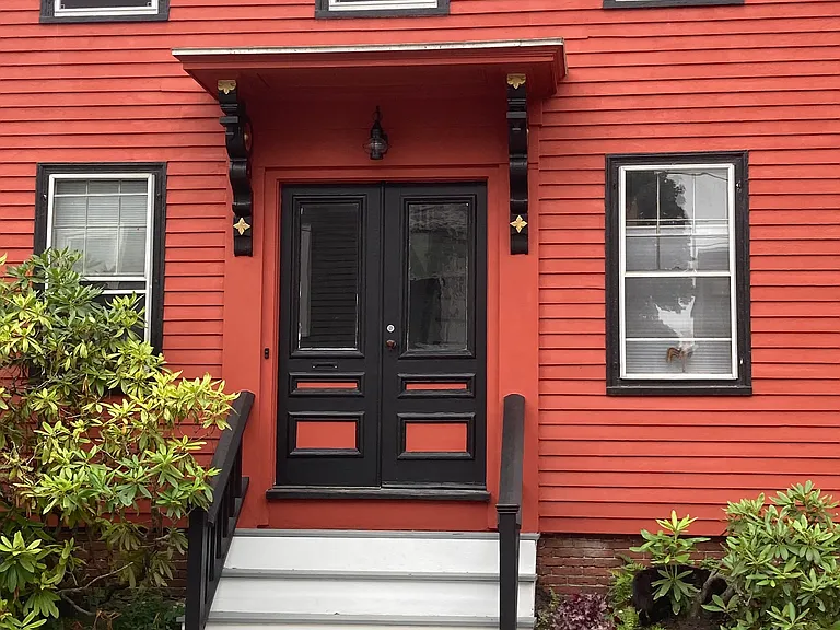 Beautifully detailed double front doors