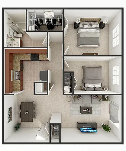 Floor plan 2 Bed 1 Bath- Pre-Lease for November