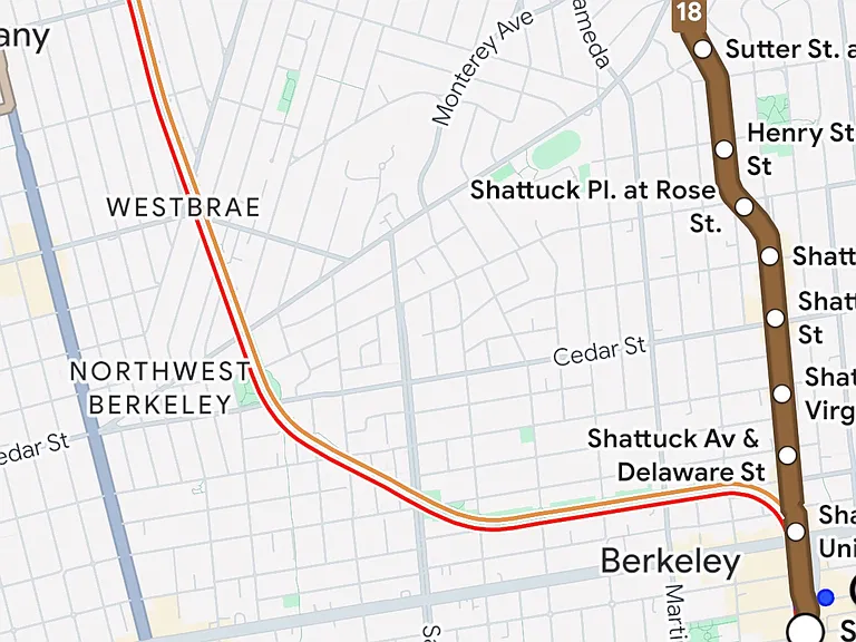 AC transit #18 to UC Berkeley Campus