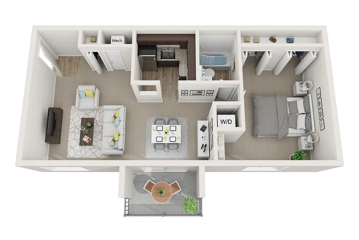 Floor plan 1 Bedroom 1 Bath Renovated