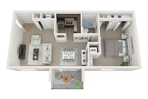Floor plan 1 Bedroom 1 Bath Renovated