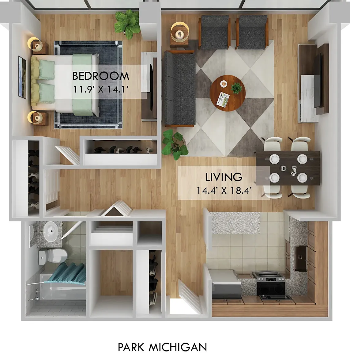 1 bed, 1.0 bath, 692 sqft, $2,241 — Photo 4