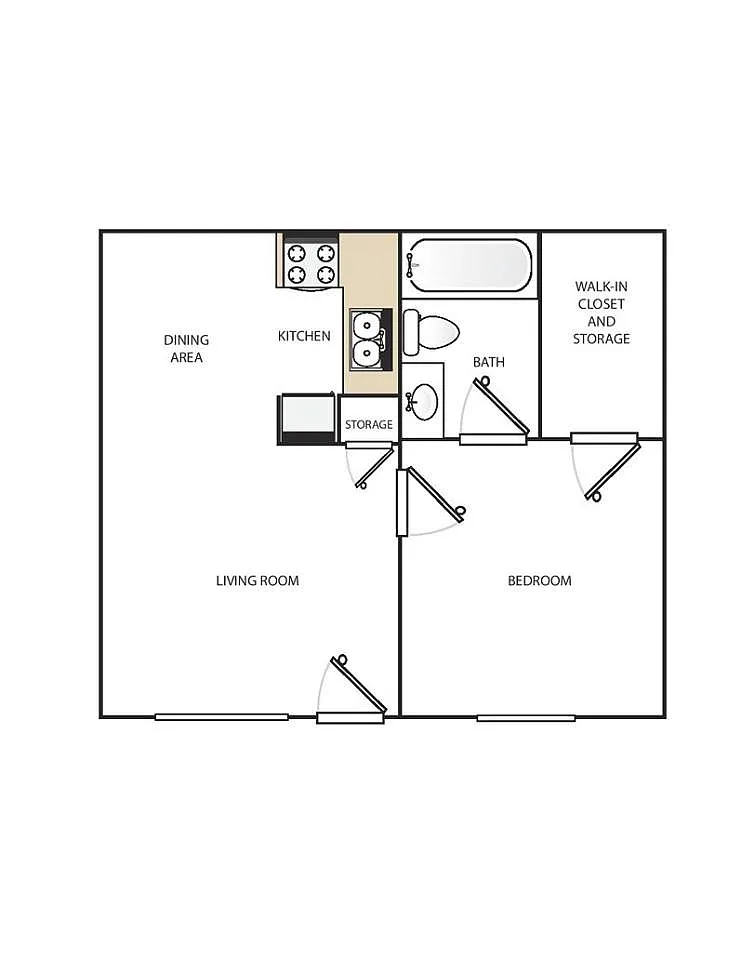 Floor plan One Bedroom - One Bath