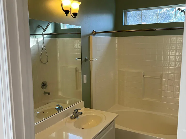 Master bath with double sink.