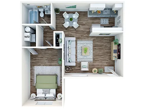 Floor plan One Bed One Bath Renovated