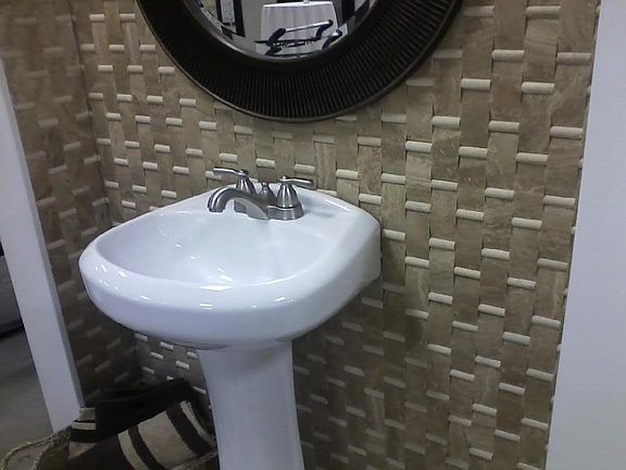 sculptural bath tile in 1st full bath