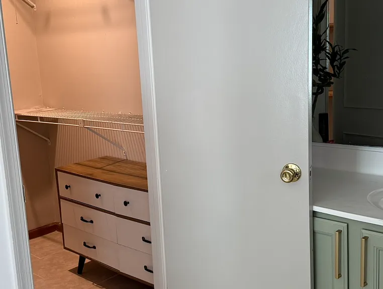 First-floor master bedroom walk-in closet