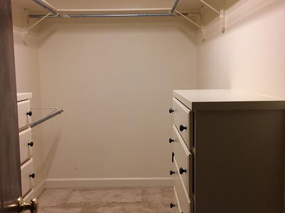 walk-in closet and 2 chests