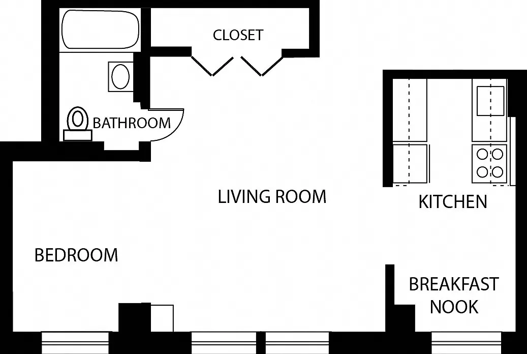 1 bed, 1.0 bath, 586 sqft, $1,800 — Photo 2