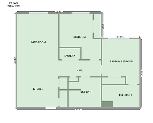 Floor plan Two bedroom 60%
