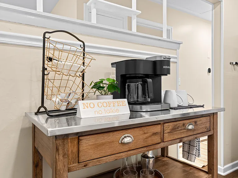 Start your day off right with a cup of coffee from our Keurig coffee maker.