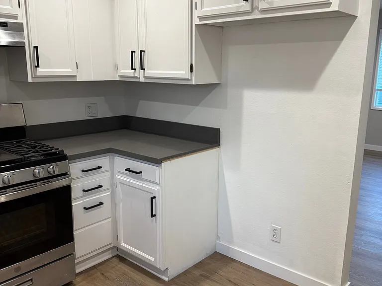 Remodeled kitchen. Quartz counters.