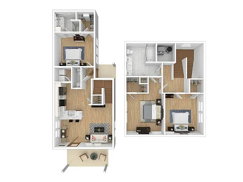 Floor plan 3br Townhouse Twin