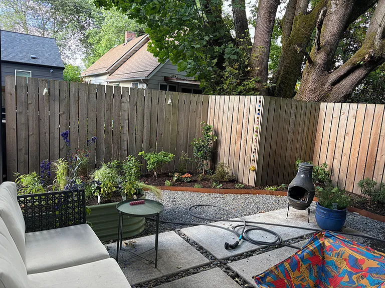 Patio and backyard