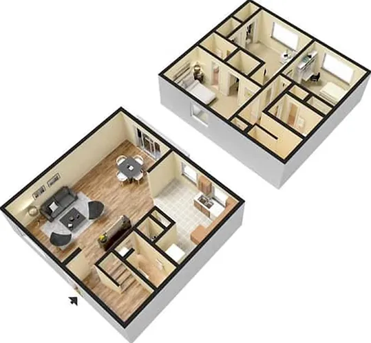 3 BR 1F, 2H Ba 3D Furnished 3 BR 1F, 2H Ba 3D Furnished