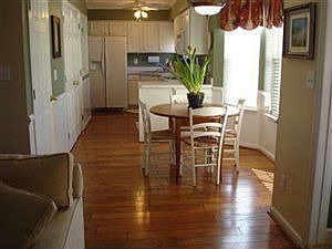 bright breakfast nook and kitchen