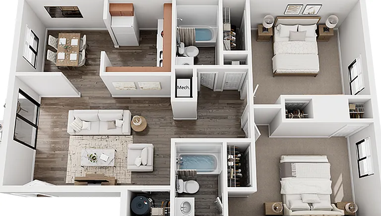 Colonial Village 2x2 B Platinum Floor Plan Colonial Village 2x2 B Platinum Floor Plan