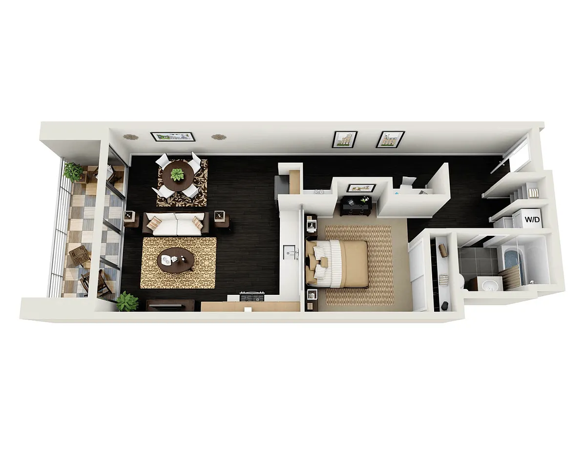 Floor plan 1 Bedroom - 864 sqft