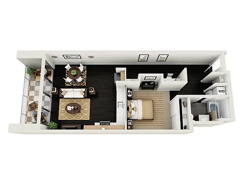 Floor plan 1 Bedroom - 864 sqft