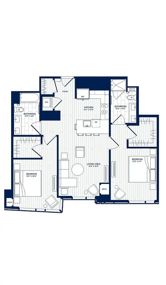 Floor plan 2 Bed/2 Bath-E9