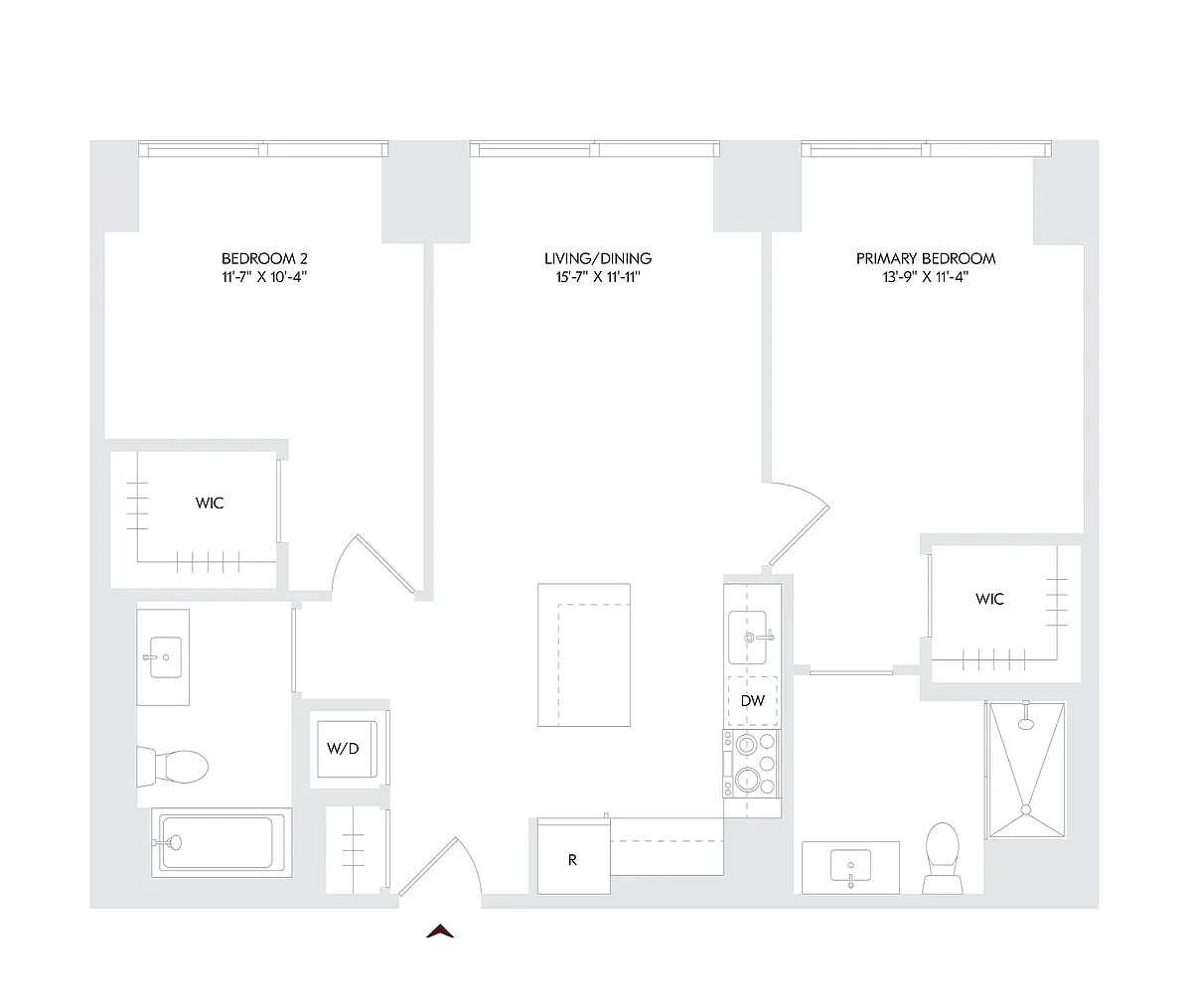 Floor plan 2 Bed 2 Bath G
