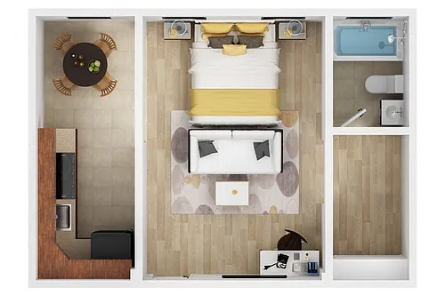 Floor plan Studio Renovated