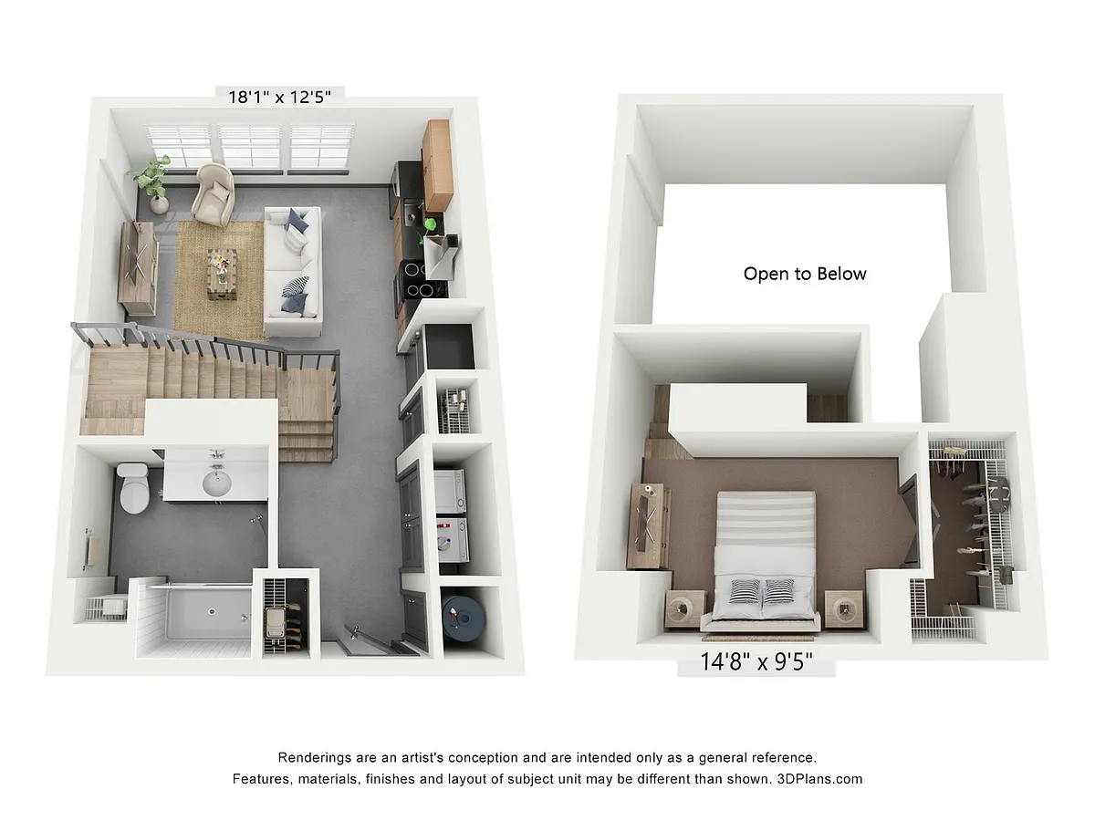 Floor plan 1x1 Townhome A