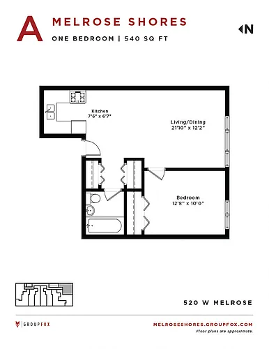 Floor plan One Bedroom