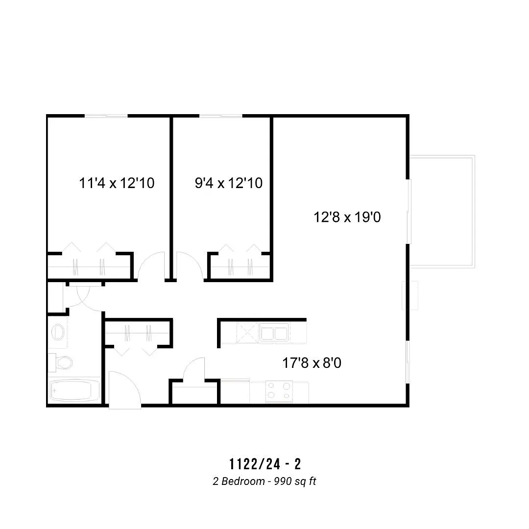 Floor plan 1122-2 Bedroom