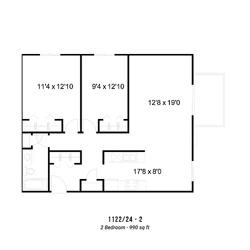 Floor plan 1122-2 Bedroom