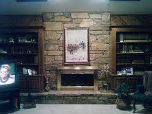 Living Room fireplace w/ bookshelves