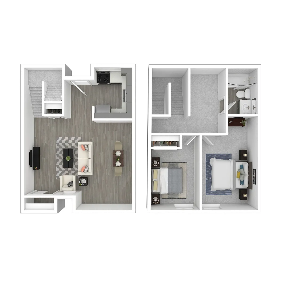 Floor plan Two Bedroom Townhome