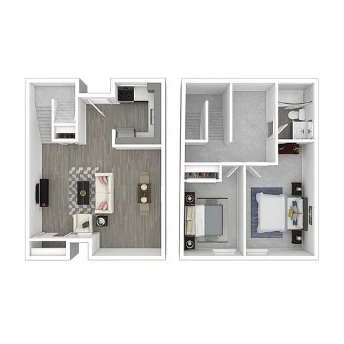 Floor plan Two Bedroom Townhome