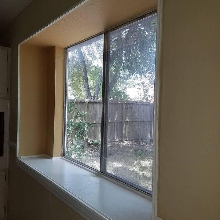 Kitchen with Bay window over looking Back Yard
