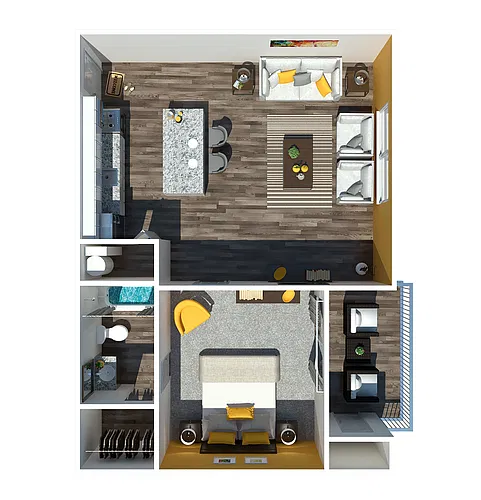 Floor plan One Bedroom | One Bathroom