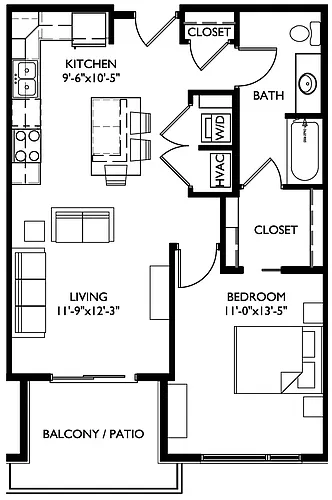 Floor plan 1 Bedroom Plans