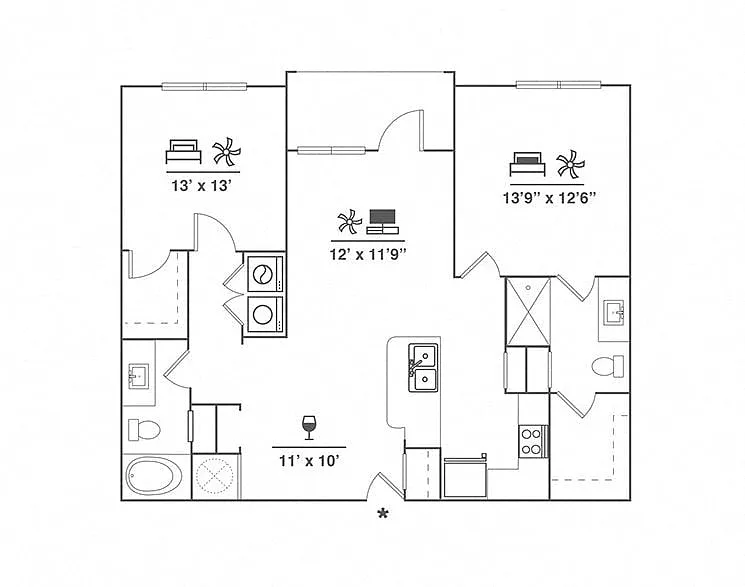 Floor plan 2X2 B1