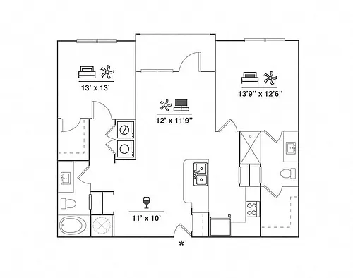 Floor plan 2X2 B1