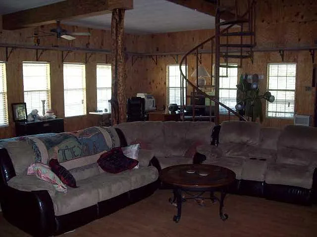Most tenants use downstairs for living (bedroom, living room, and office) and upstairs for storage